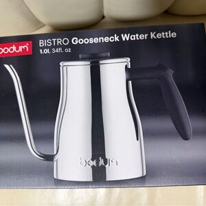 Bodum Stainless Steel Gooseneck Kettle with Black Handle